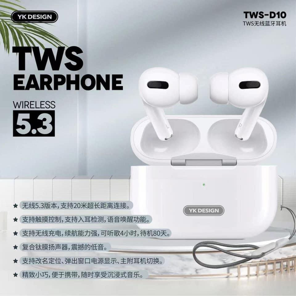 True Wireless Stereo Earbuds D10 TWS