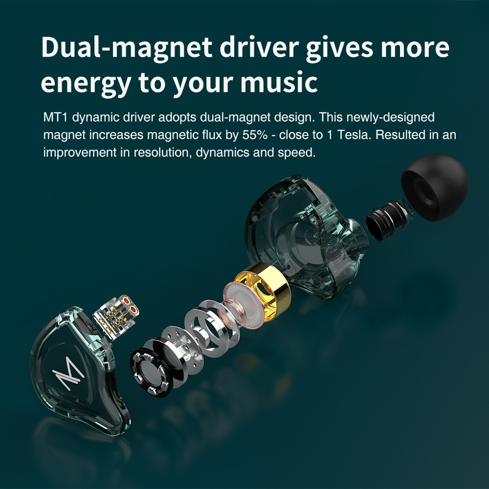 TRN MT1 Dual Magnetic Dynamic Driver Earphone